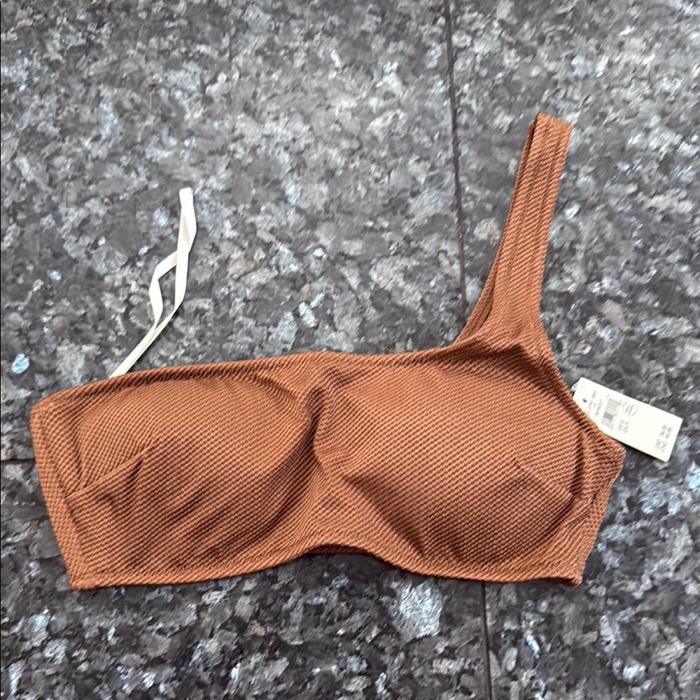 Aerie Brown One-Shoulder Bikini Top